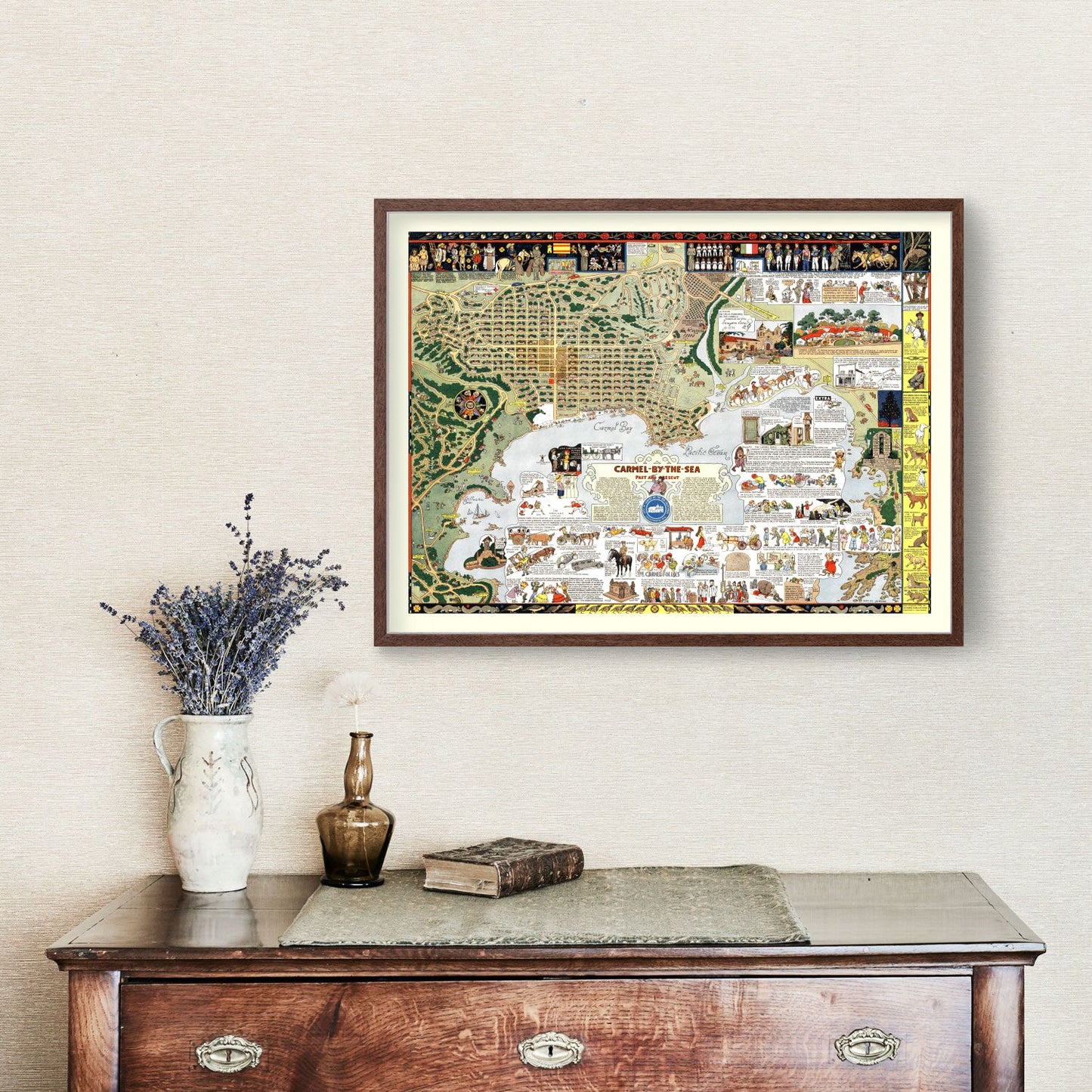 Vintage Map of Carmel-By-The-Sea, California, 1942