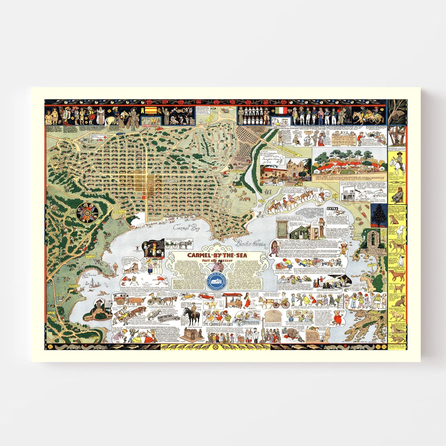 Vintage Map of Carmel-By-The-Sea, California, 1942
