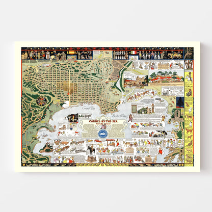 Vintage Map of Carmel-By-The-Sea, California, 1942