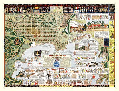 Vintage Map of Carmel-By-The-Sea, California, 1942