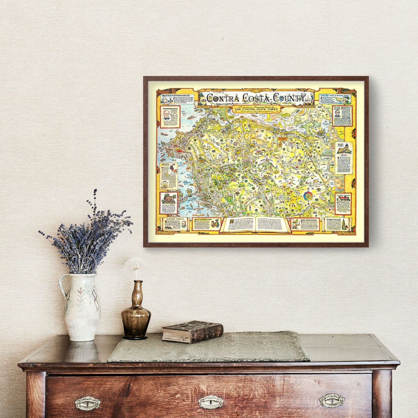 Vintage Map of Contra Costa County, California, 1981