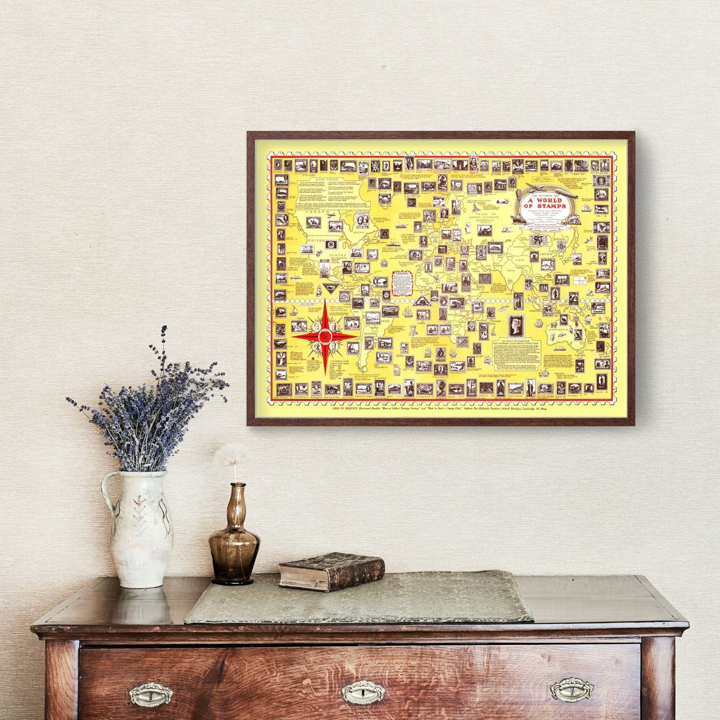 World Map of Stamps, 1947 Wall Art