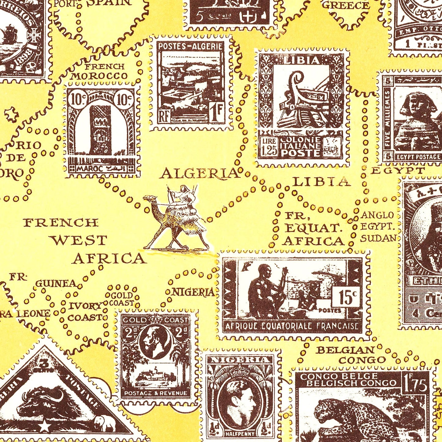 World Map of Stamps, 1947 Wall Art