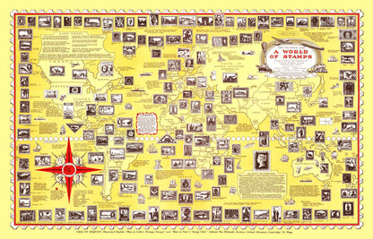 World Map of Stamps, 1947 Wall Art