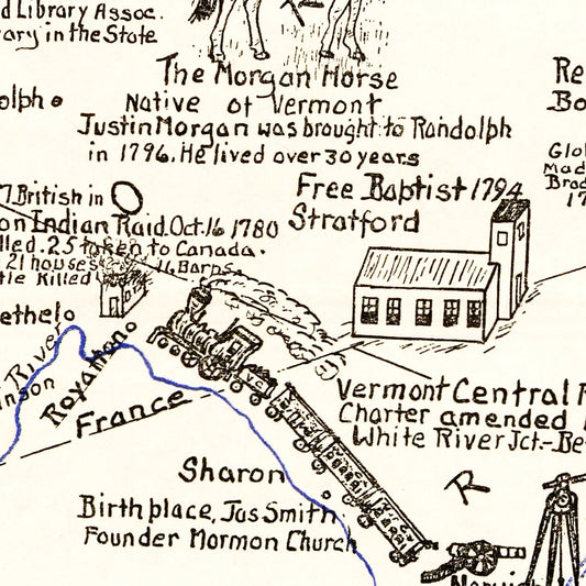 Vintage Map of Vermont, 1934