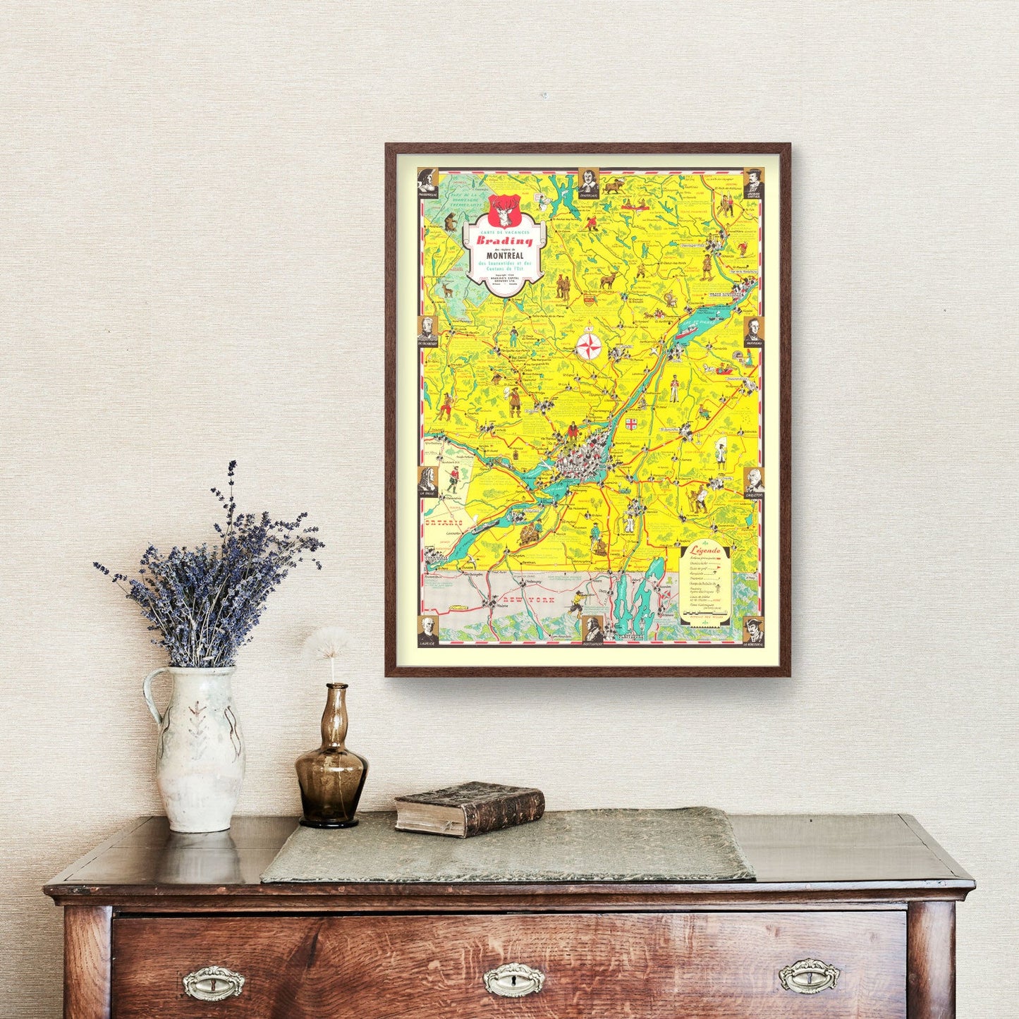 Vintage Map of the Montreal Region, 1948