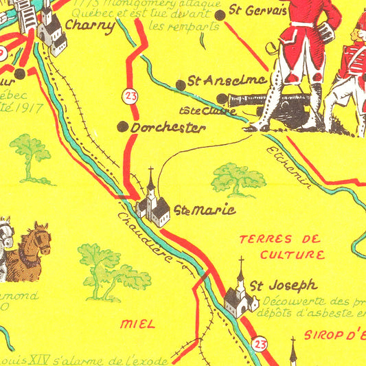 Vintage Map of Saguenay, Canada, 1948