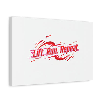 Lift Run Repeat Gym Motivation Canvas Wall Art