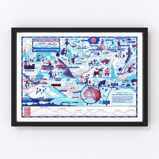 vintage map of Mt. McKinley National Park, Alaska, 1937