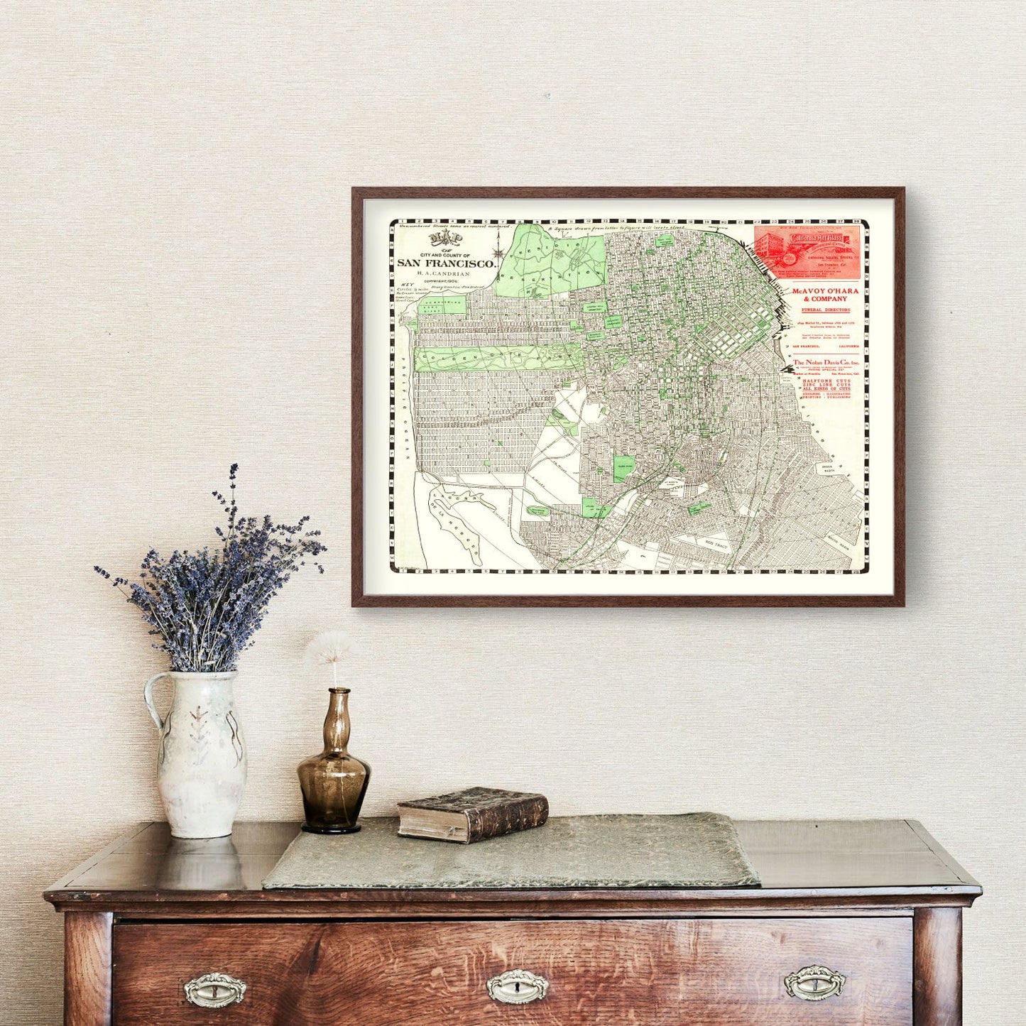 Vintage Map of San Francisco, California, 1906