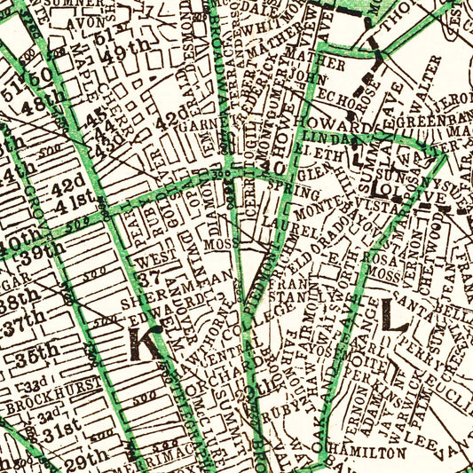 Vintage Map of Oakland, California, 1906