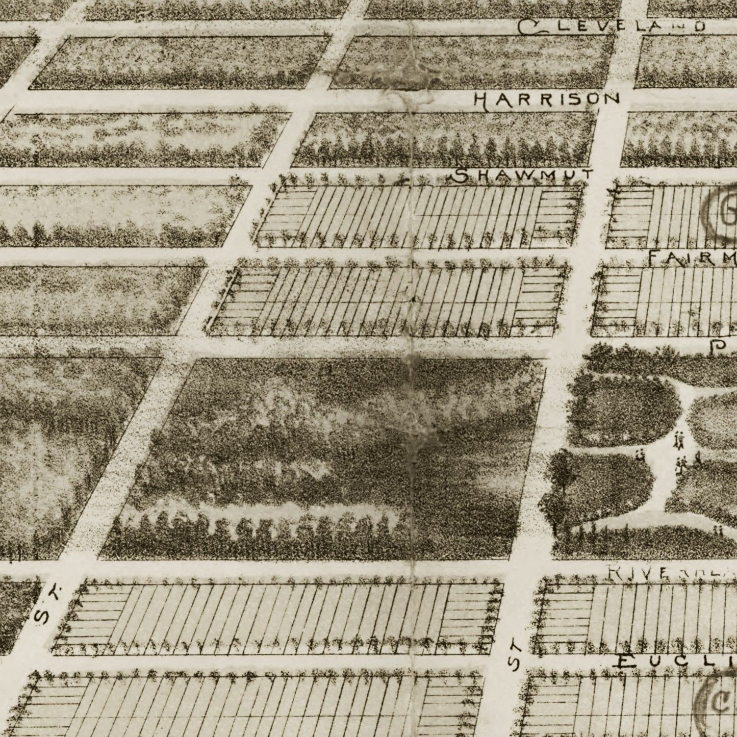 Vintage Map of Riverhead, New York, 1890