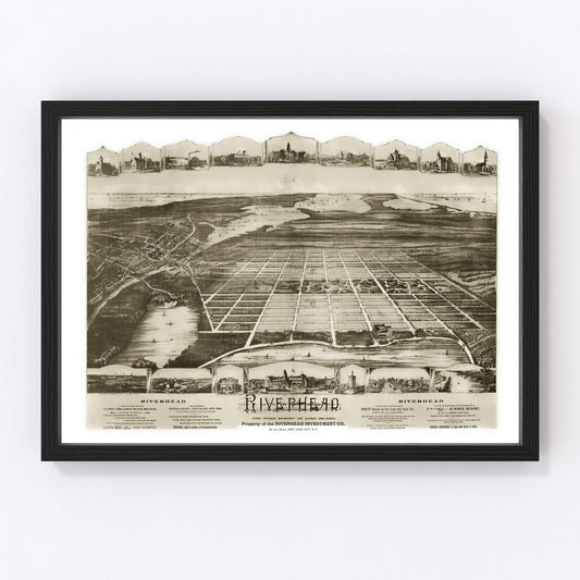 Vintage map of Riverhead, New York, 1890