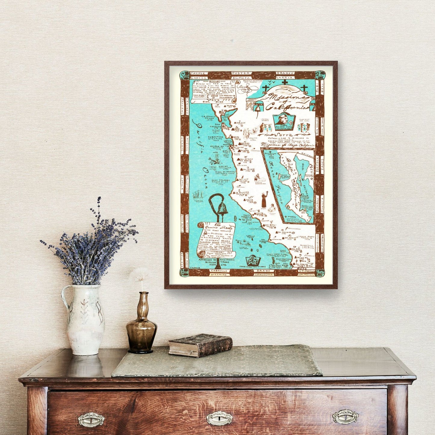 Vintage Map of California, 1954