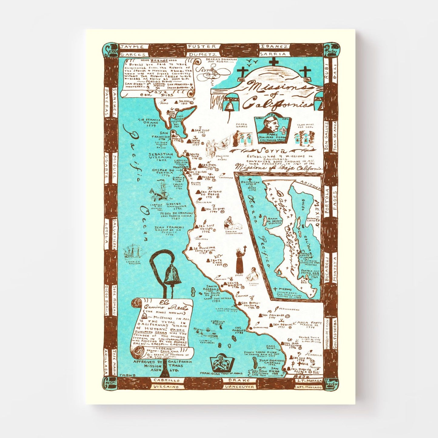 Vintage Map of California, 1954