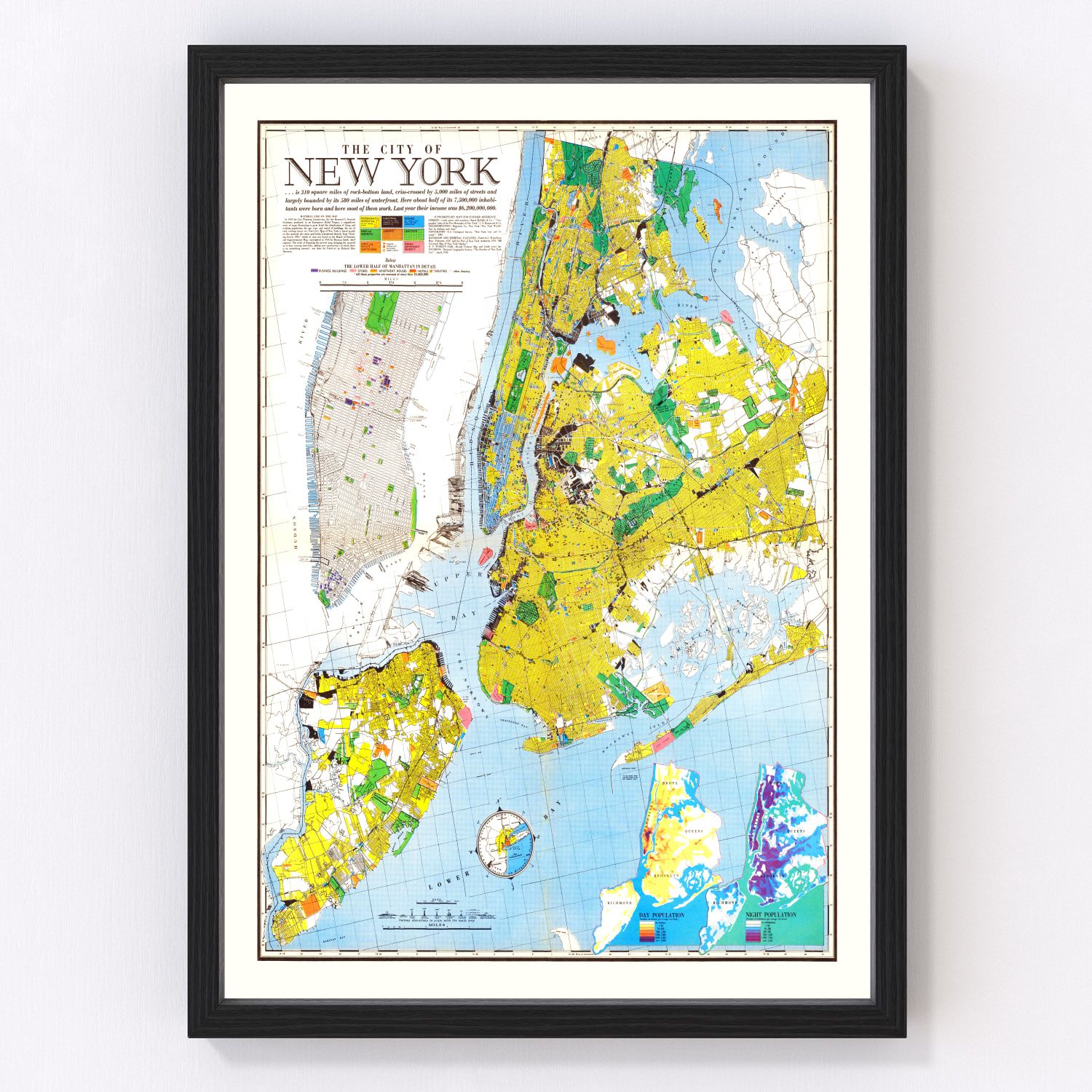 Vintage map of New York City, New York, 1939