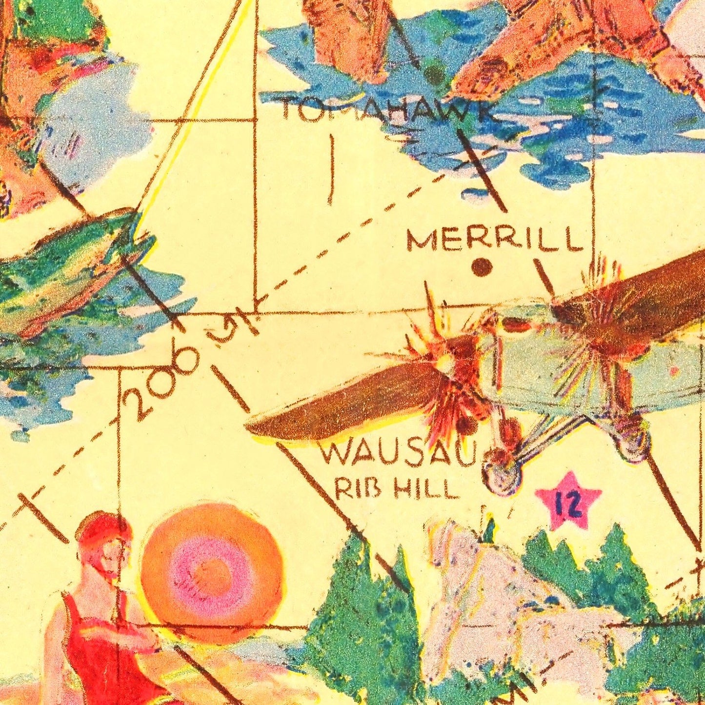 Vintage Map of Wisconsin, 1929