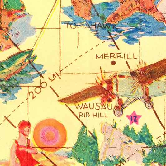 Vintage Map of Wisconsin, 1929