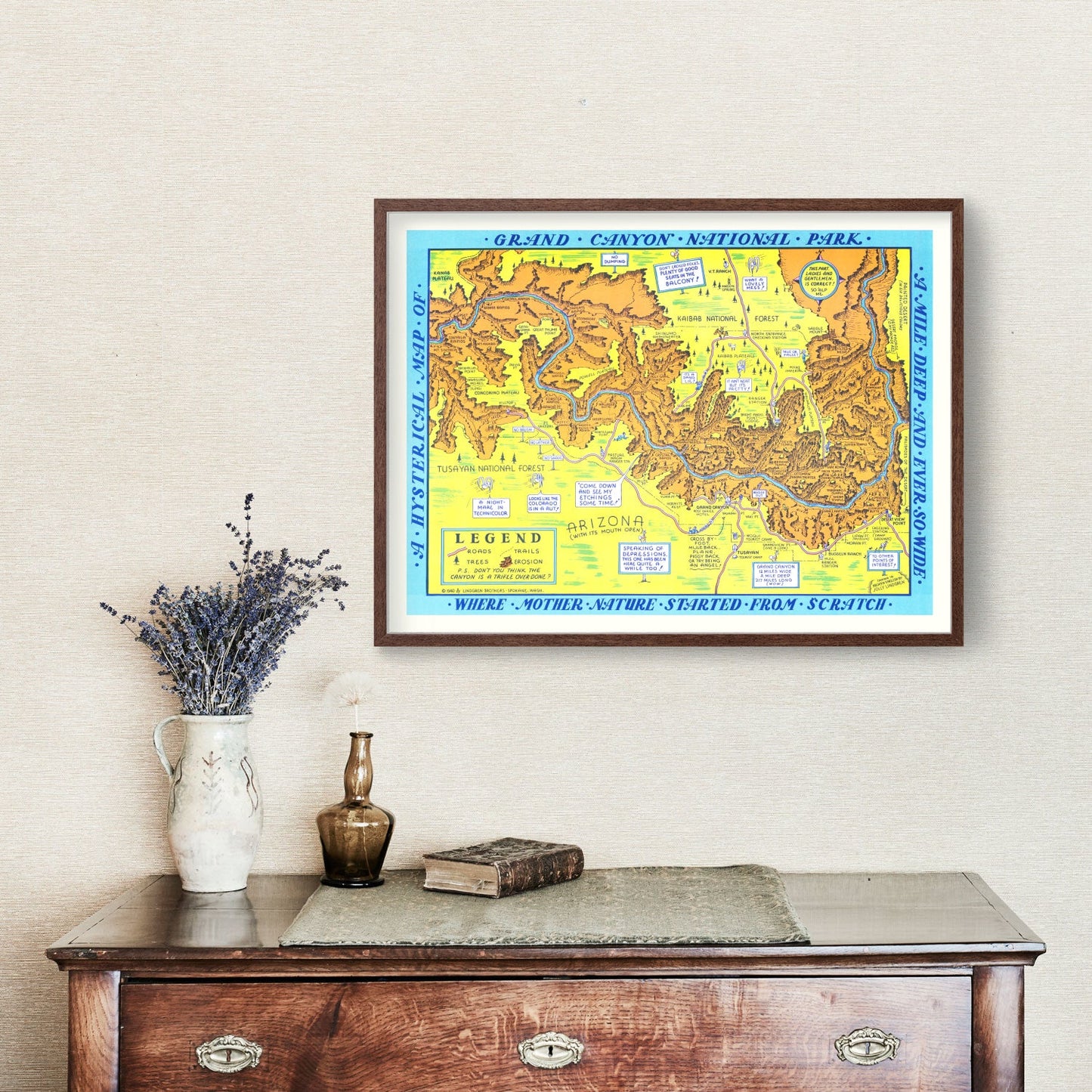 Vintage Grand Canyon National Park Map, 1940