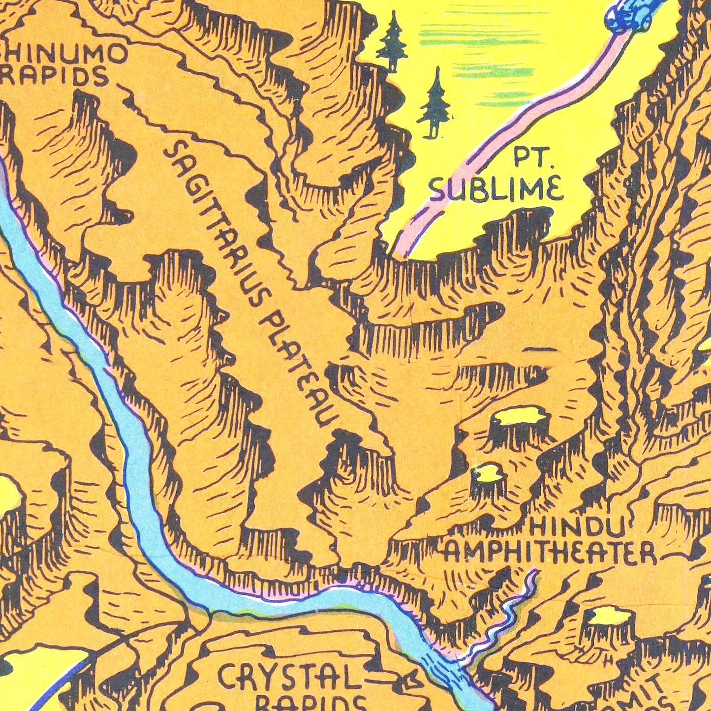 Vintage Grand Canyon National Park Map, 1940