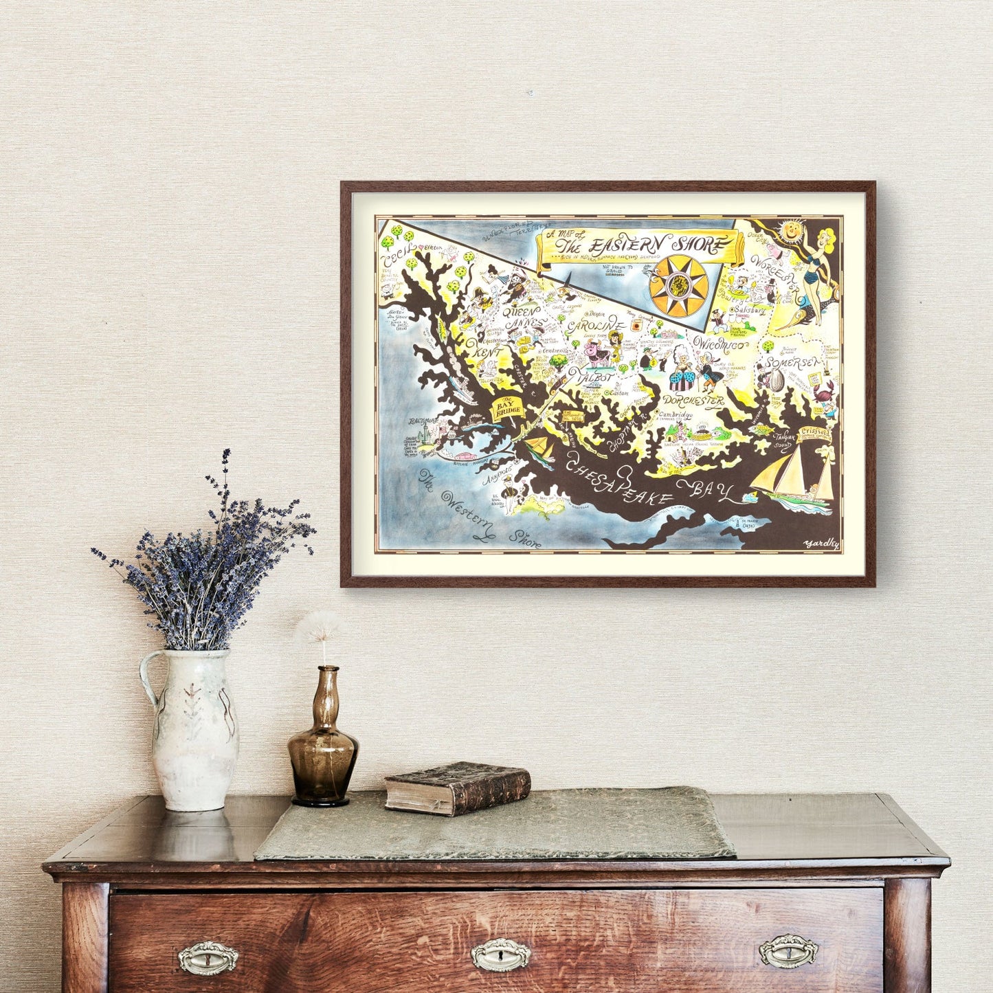 Vintage Map of the Eastern Shore of Maryland, 1952