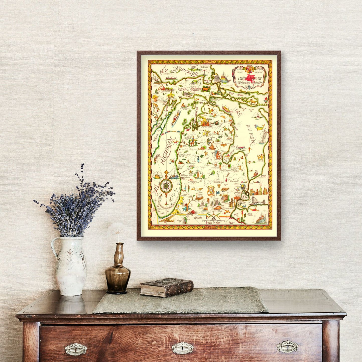 Vintage Map of Michigan, 1940