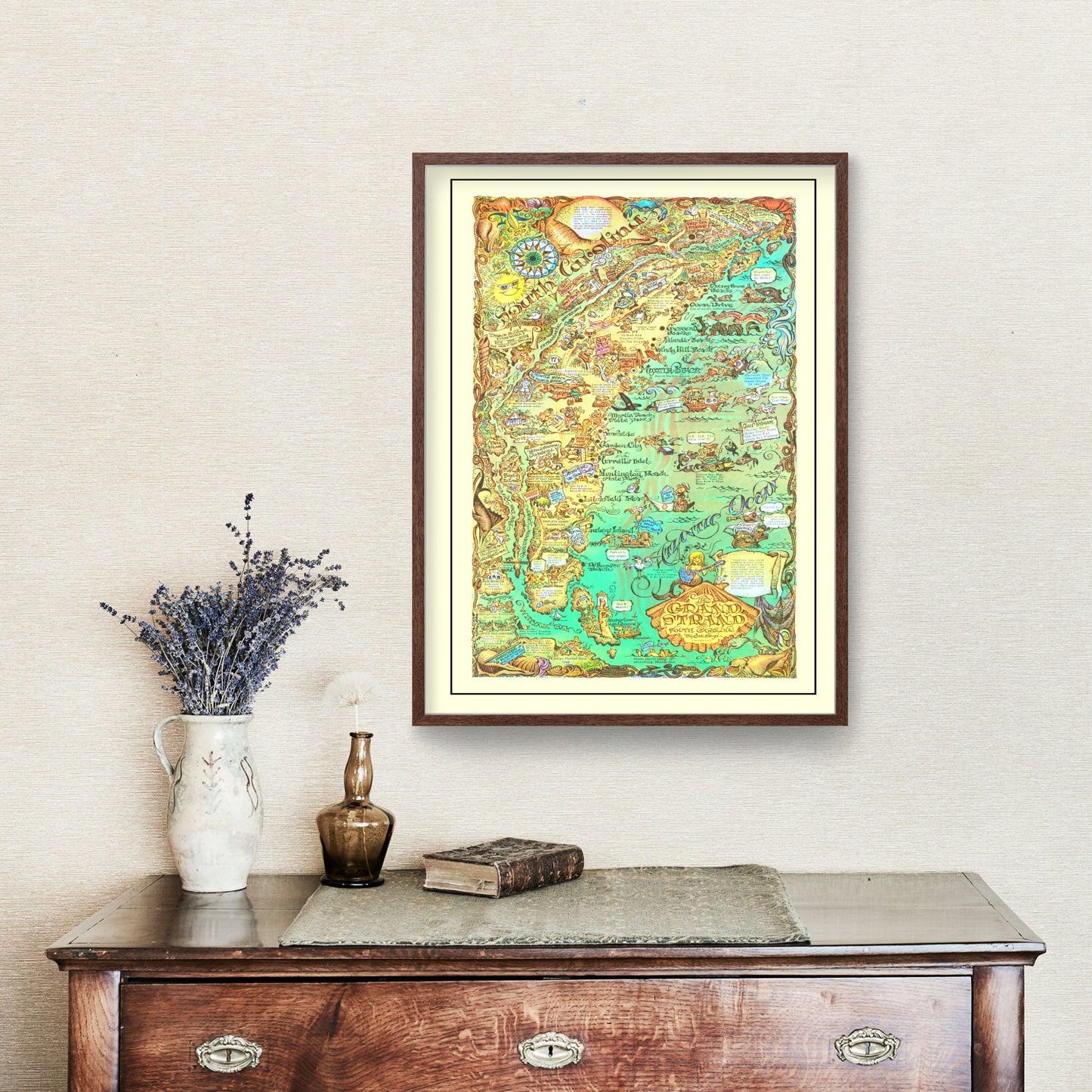 Vintage Map of the Grand Strand, South Carolina, 1972