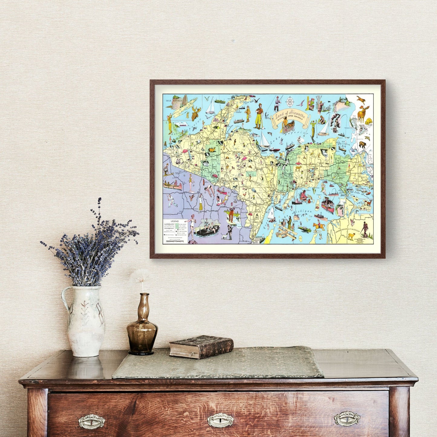 Vintage Map of Schoolcraft County, Michigan, 1935