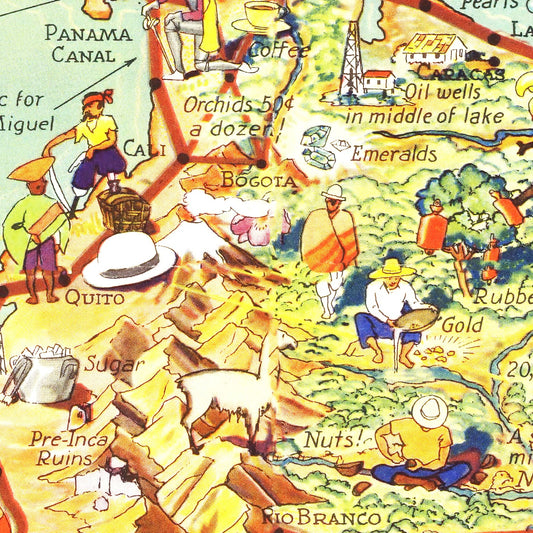 Vintage Map - Flying Clipper Ships of the Americas, 1941