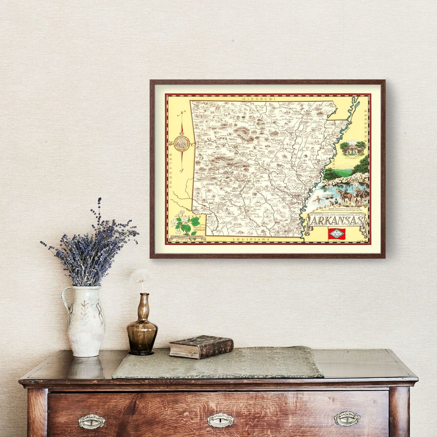 Vintage Map of Arkansas, 1938 (Road Survey Edition)