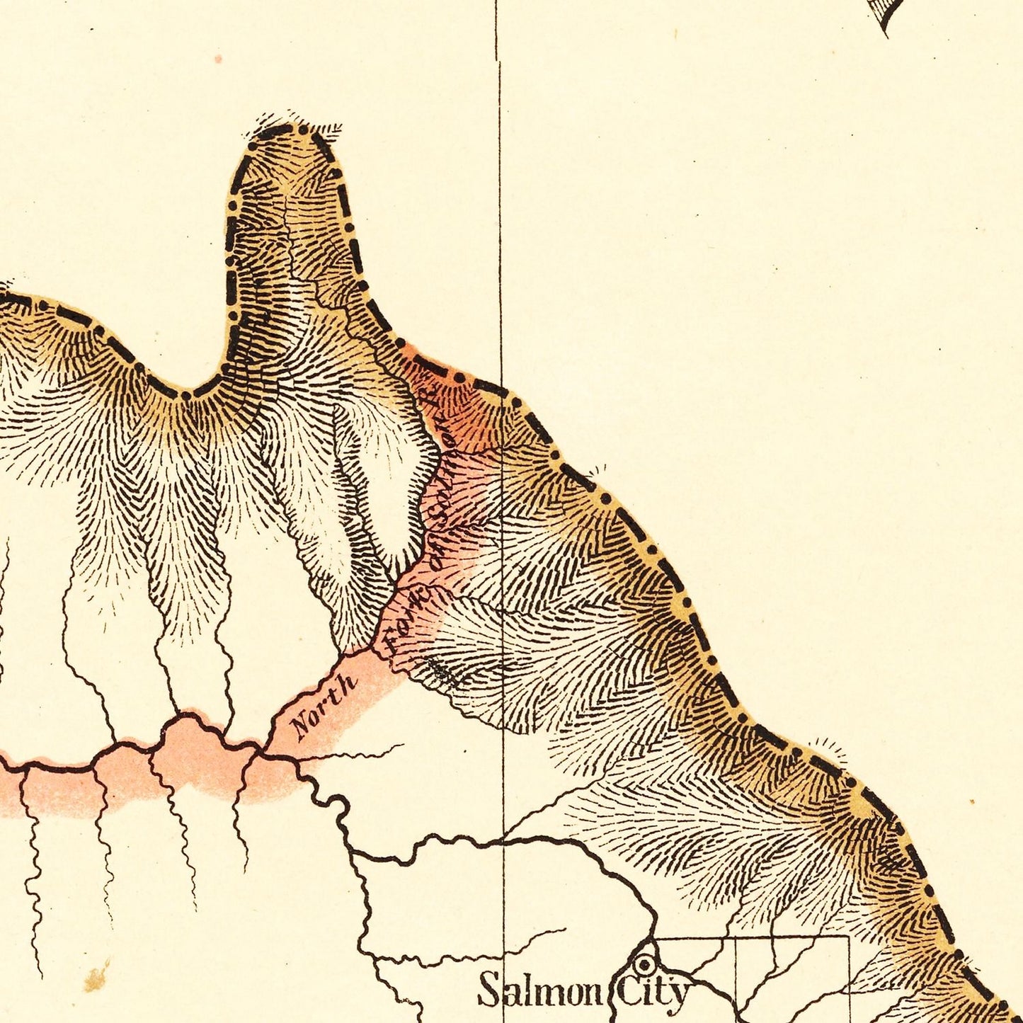 Vintage Map of Idaho, 1876