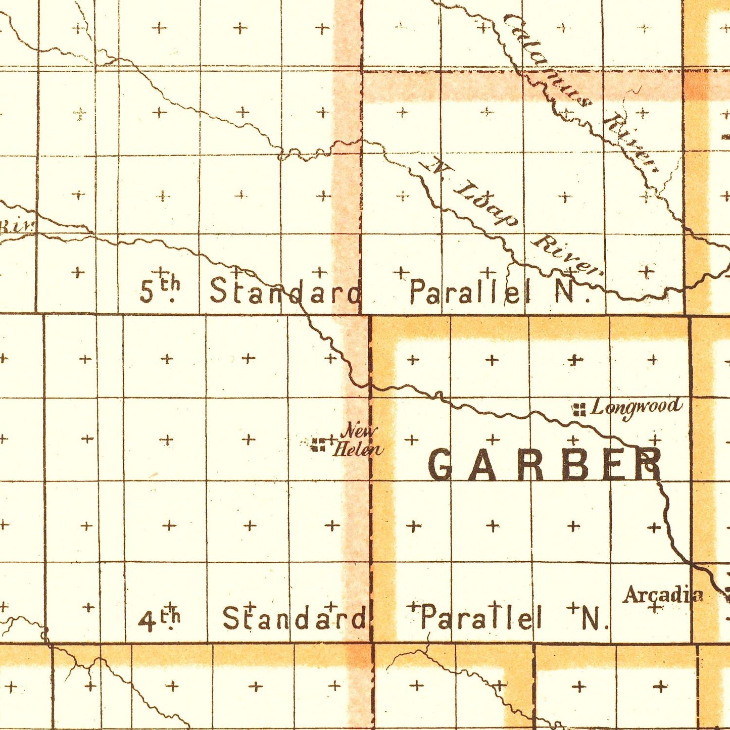 Vintage Map of Nebraska, 1876