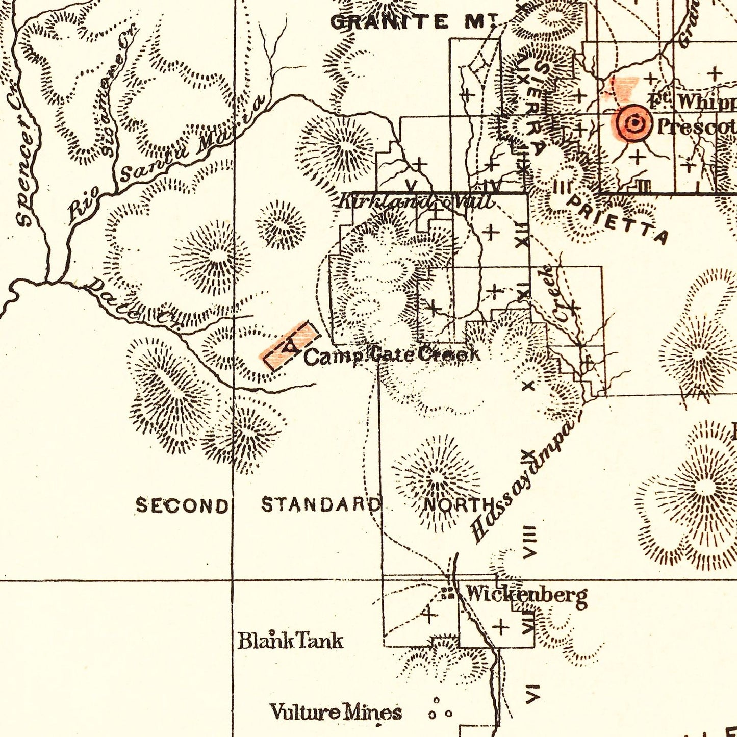 Vintage Map of Arizona, 1876
