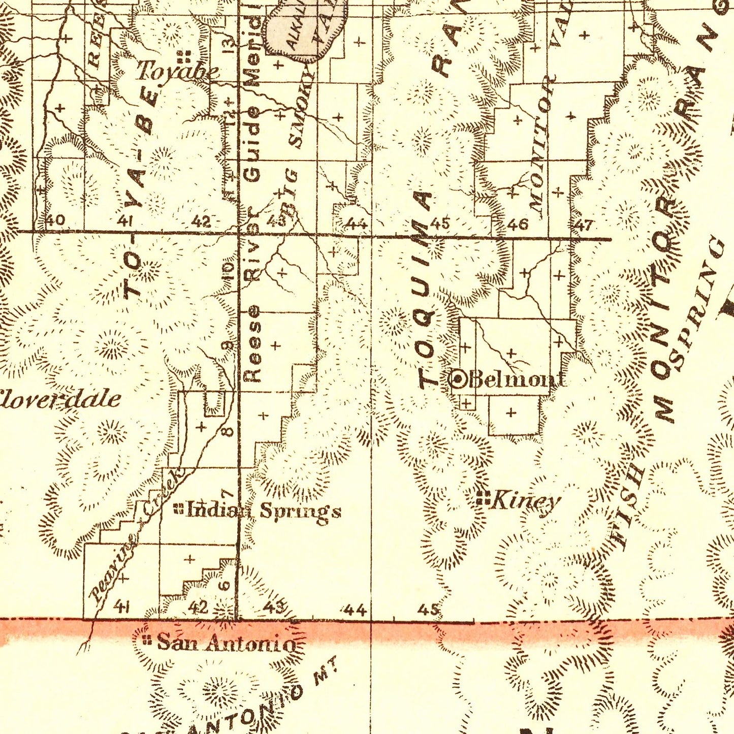 Vintage Map of Nevada, 1876