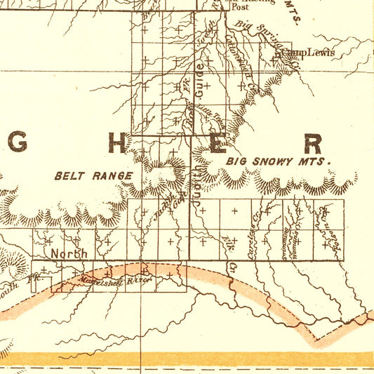 Vintage Map of Montana, 1876