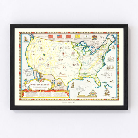 Vintage Revolutionary War era map of the United States showing thirteen colonies, restored print