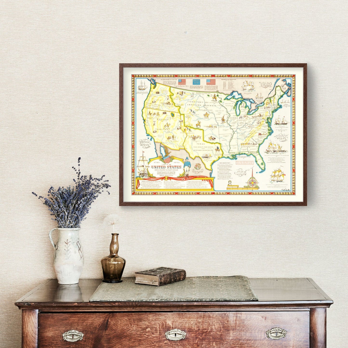 Louisiana Purchase Map of the United States, Vintage