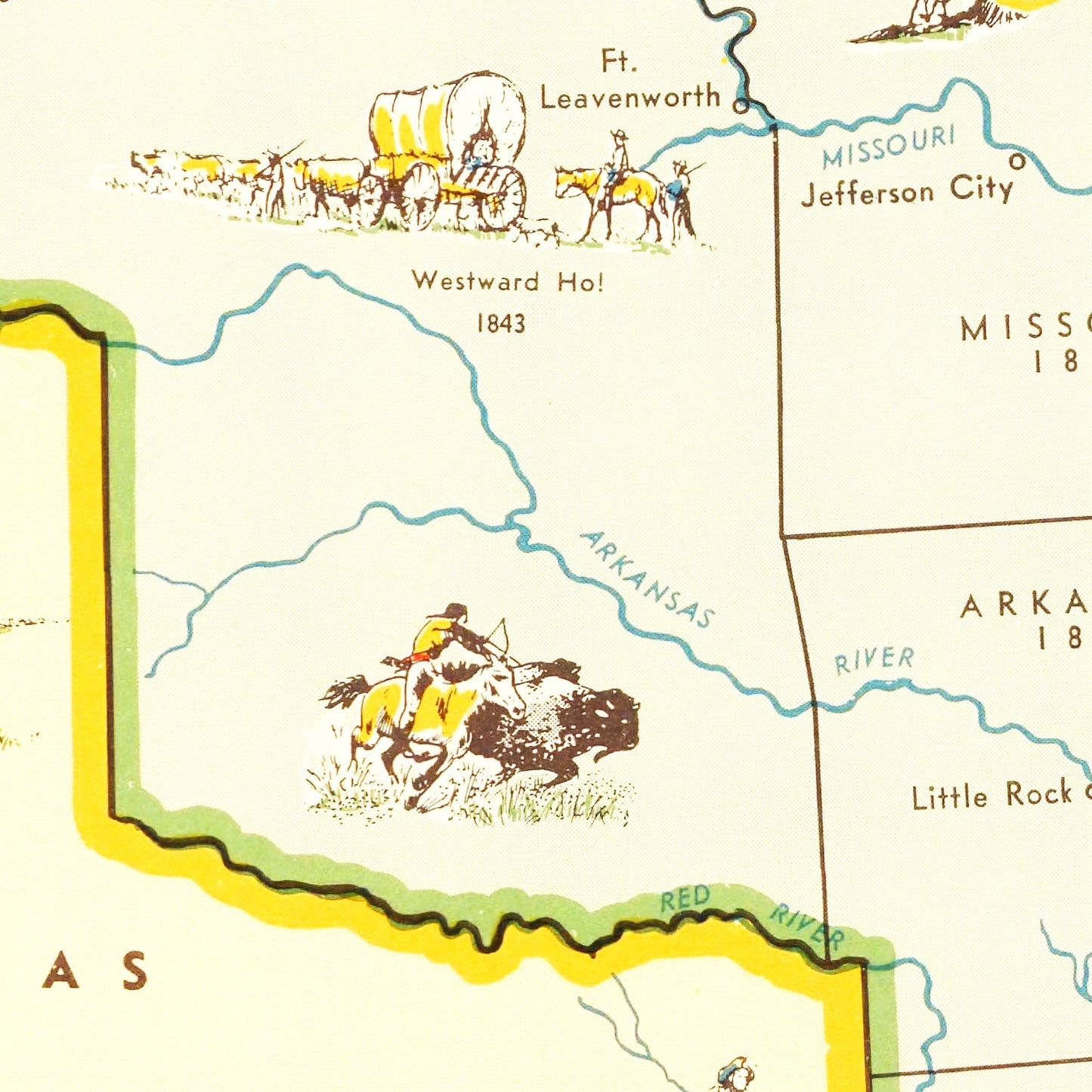 Louisiana Purchase Map of the United States, Vintage
