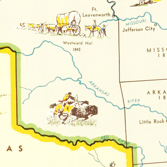 Louisiana Purchase Map of the United States, Vintage
