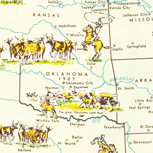 Vintage Map of the United States, 1959