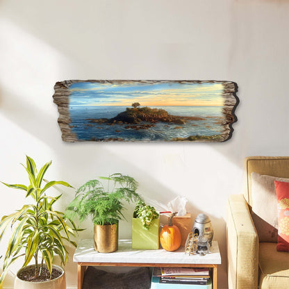 Handcrafted wood ocean view coastal seascape wall art