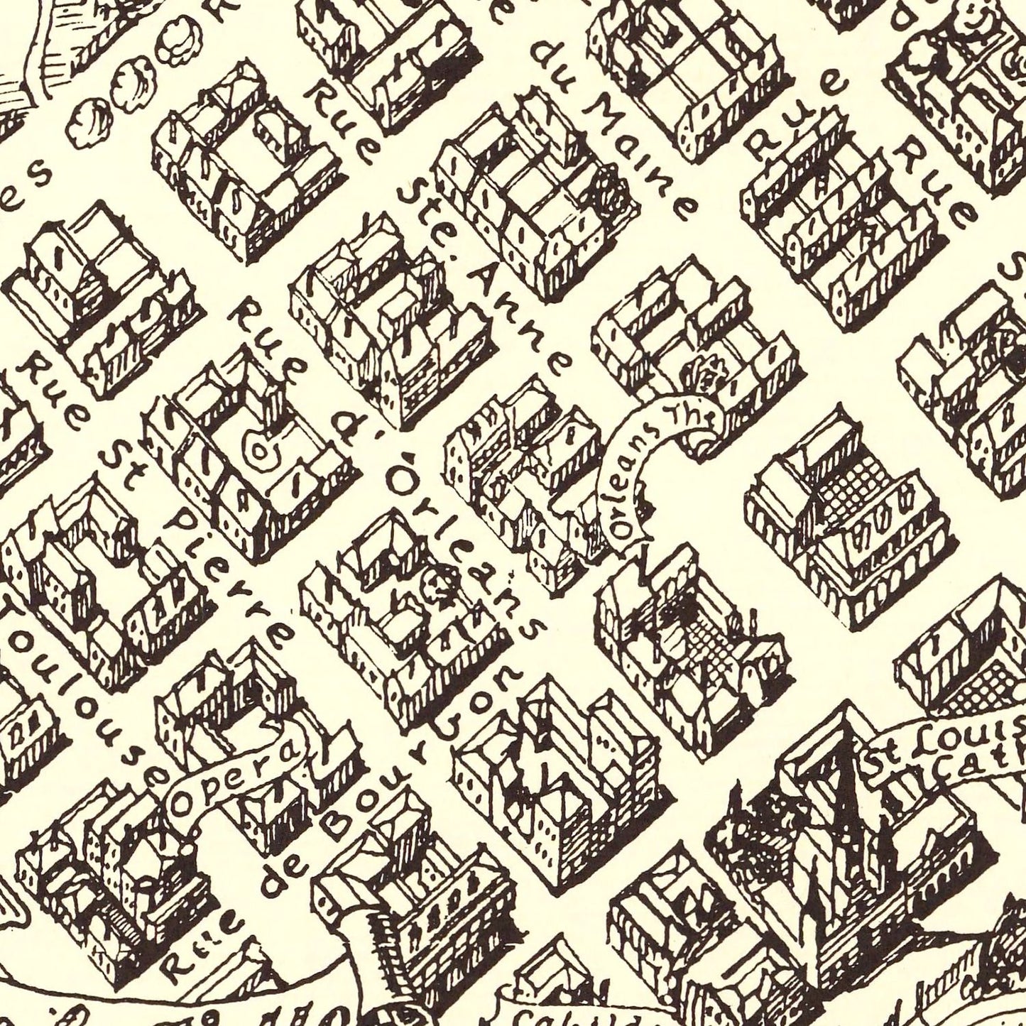 Vintage Map of New Orleans, Louisiana, 1930