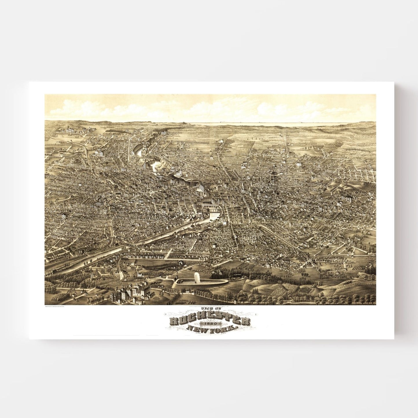 Vintage Map of Rochester, New York, 1880