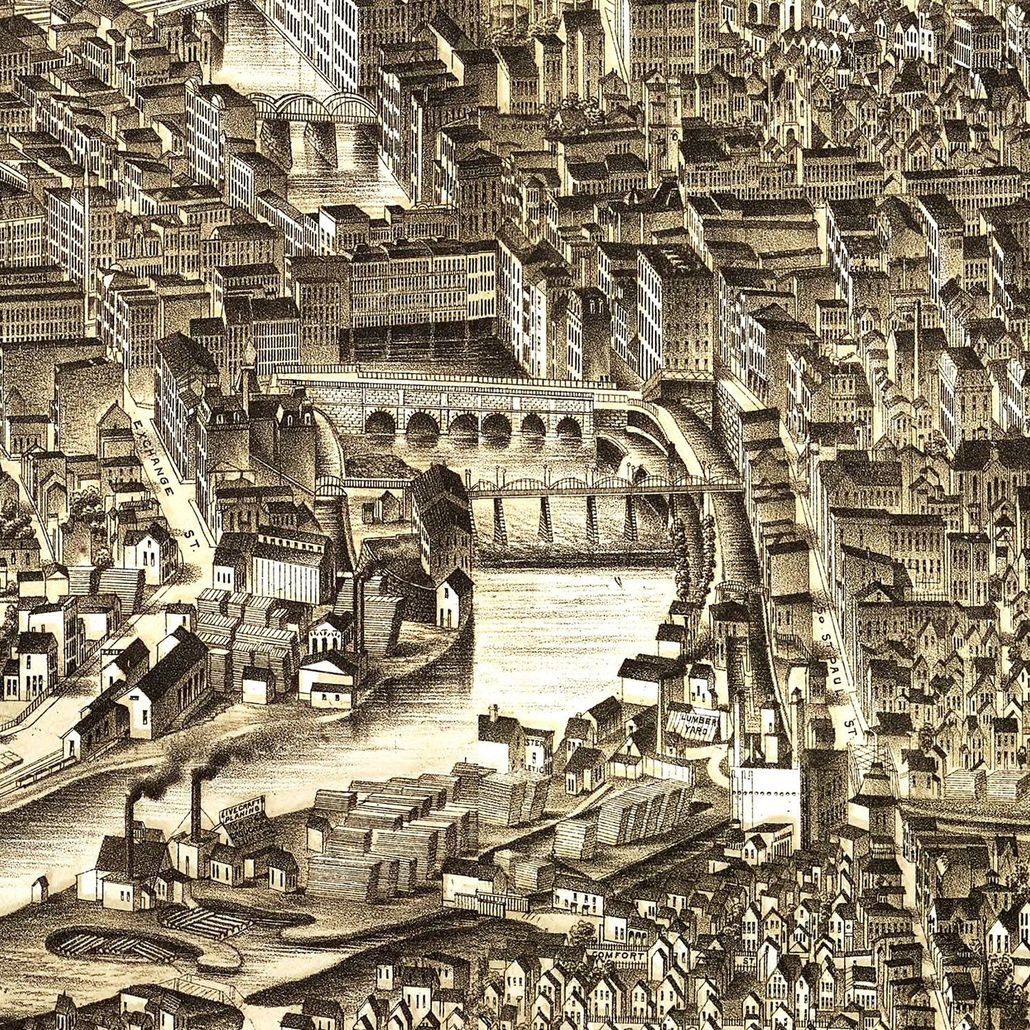 Vintage Map of Rochester, New York, 1880