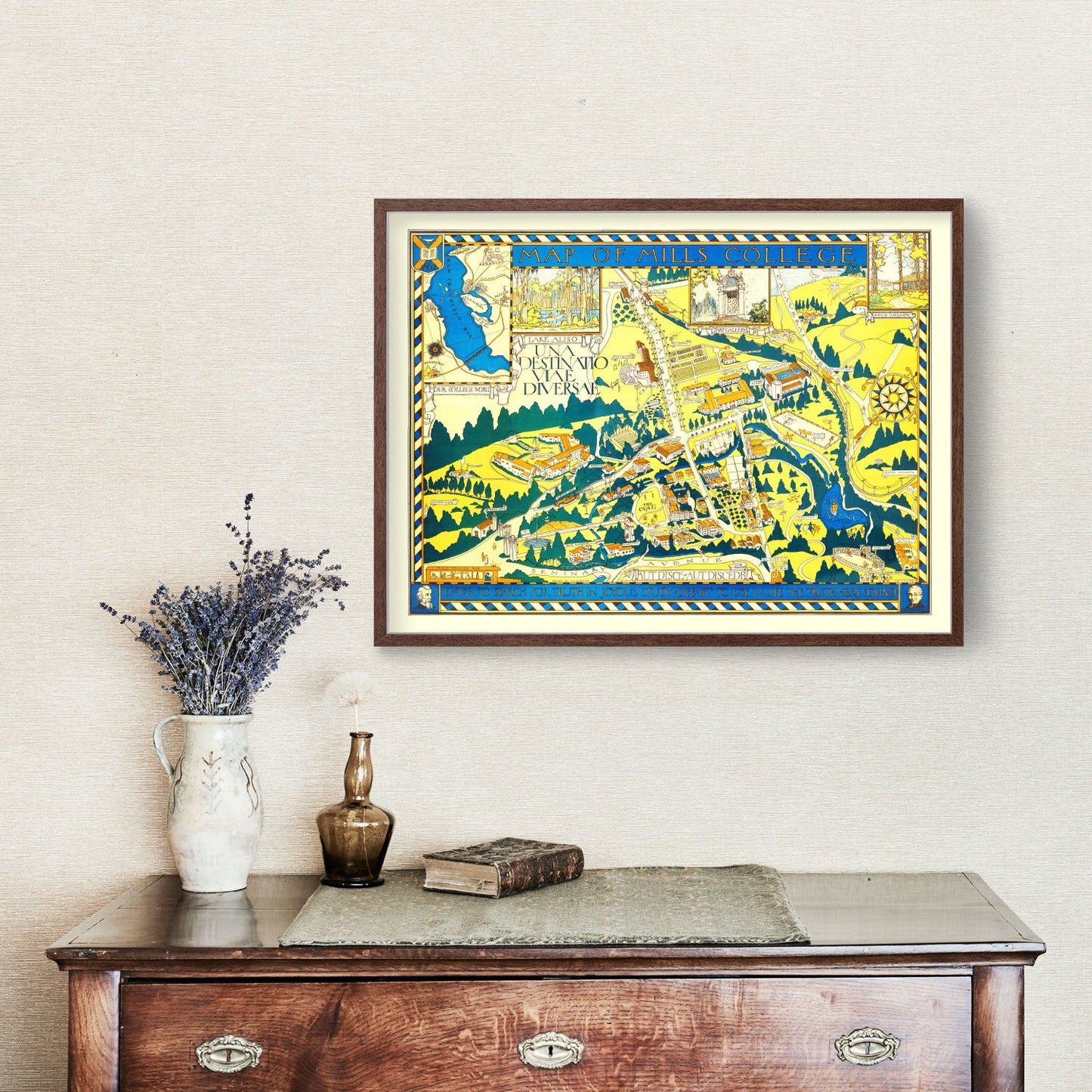 Vintage Map of Mills College, Oakland, 1920