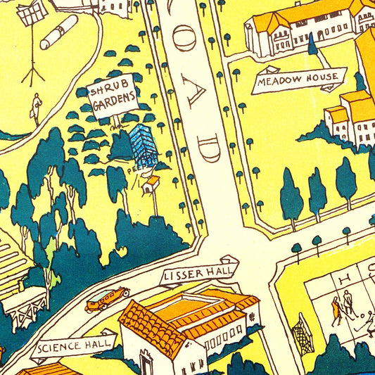 Vintage Map of Mills College, Oakland, 1920