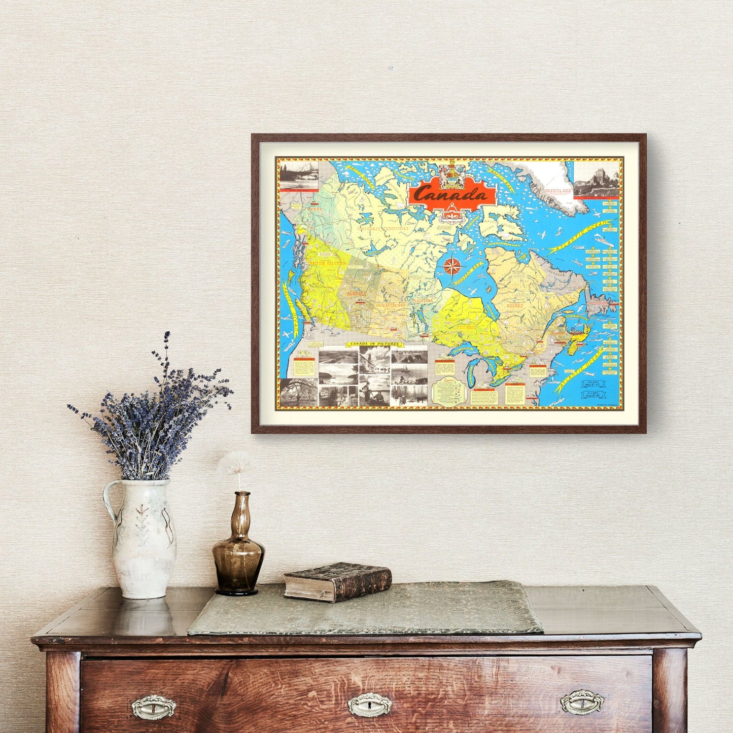 Vintage Map of Canada, 1945 Wall Art