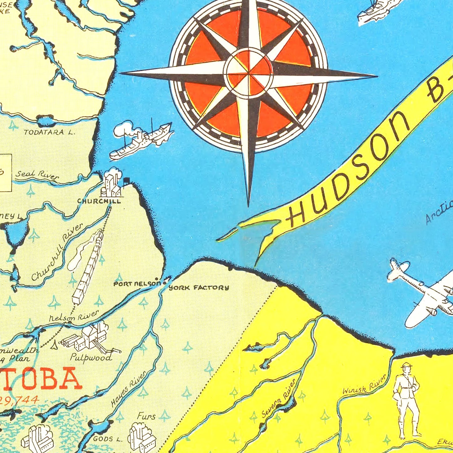 Vintage Map of Canada, 1945 Wall Art