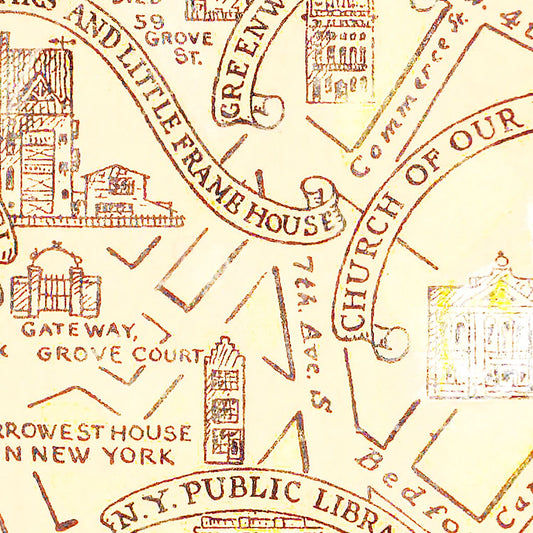 Vintage Map of Greenwich Village, New York, 1934 II