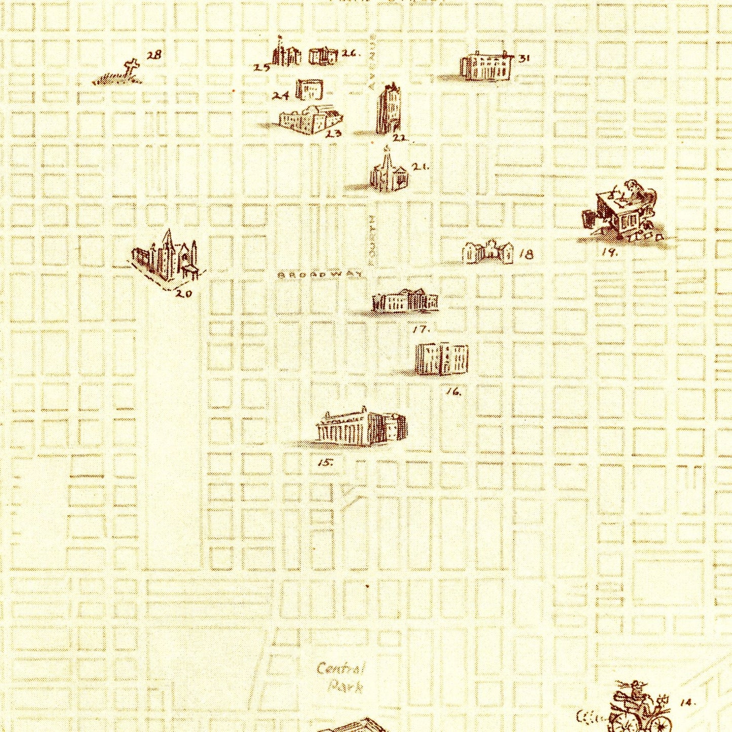 Vintage Map of Louisville, Kentucky, 1934